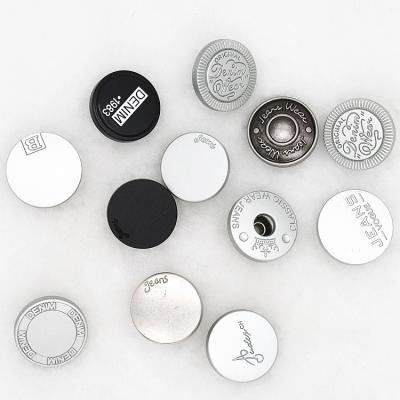 China SustainableOxidation Resistant Metal Not Fade Custom Inventory Sales Copper Color Accessories Metal Alloy Sewing Button With Logo Jeans Buttons for sale