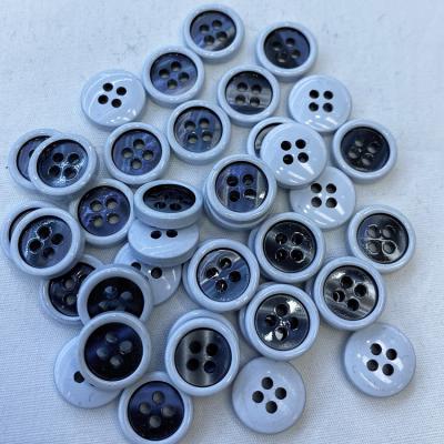 China Viable Our Factory Supplies Plastic Resin Buttons White Trim Uniform Shirt Buttons for sale