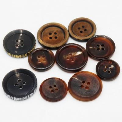 China Genuine natural environmental protection custom sale logo brown leg horn horn buttons for sale