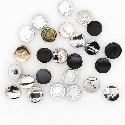 China SustainableOxidation Resistant Metal Does Not Fade Stock Custom High Quality Brass Round Galvanized Alloy Clothing Sales Logo Gold And Silver Jeans Buttons for sale