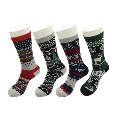 China OEM Logo Winter Christmas Mens Unisex Crew Socks Antibacterial High Quality Happy Wool Antibacterial Custom Sock for sale