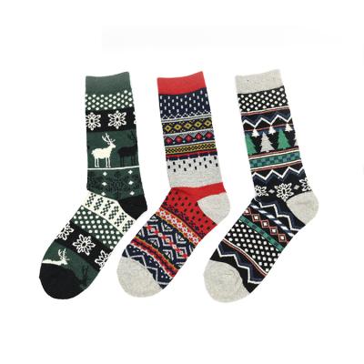 China Funny Happy Colorful Winter Logo Mens Wool Socks Antibacterial Christmas Antibacterial OEM Custom Made for sale