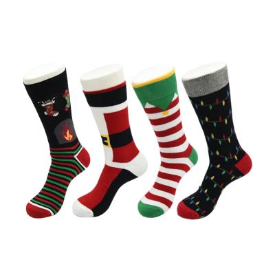 China Wholesale Custom Cotton Breathable Logo Crew Men Socks 100% Unisex Merry Christmas Socks for sale