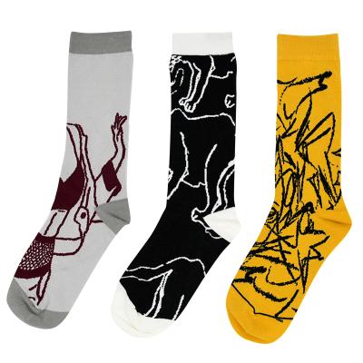 China 100 Cotton Antibacterial Good Quality Custom Made Bamboo Happy Crew Socks For Women Girls Ladies for sale