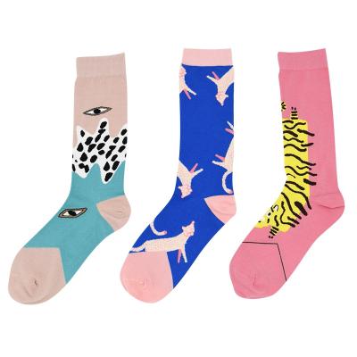 China Warm Colorful Happy Colorful Soft Comfortable Bamboo Fiber Women's Cartoon Antibacterial Socks Animal Socks For Girls for sale