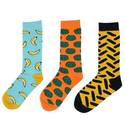 China OEM Antibacterial Fashion Antibacterial Crew Socks Custom Bamboo Jacquard Banana Soft Socks For Women Girls for sale