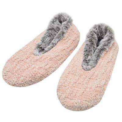 China High Quality Solid Antibacterial Slipper Slippers Warm Chenille With Fur Bedroom Home Socks For Lady for sale