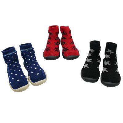 China Baby Antibacterial Toddler Antibacterial Socks Knit Sneakers Walking The First Shoes Baby Non-slip Sock for sale