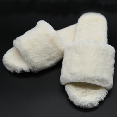 China Light Weight Soft Comfortable Home Slippers With Fur Warm Indoor Slipper Flat Shoes for sale