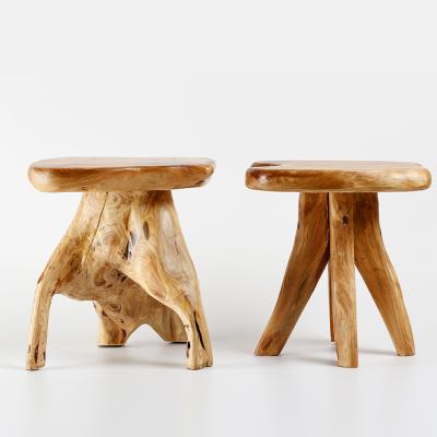 China Wholesale Convertible For Root In Use Durable Carving Vintage Wood Sneak Skillful Workmanship Furniture Handmade Wooden Stool for sale