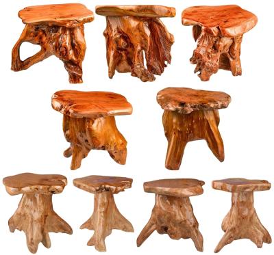 China Wholesale Convertible Side Stub Tree Table, Live Edge Stool, 18