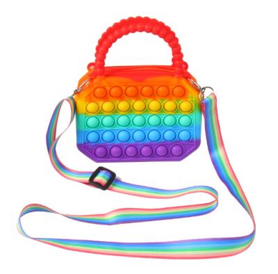 China Wholesale Educational Funny Toy Bulk Coin Pocket Purse Gifts Rainbow Girls Wiggle Toy Bags With Strap for sale