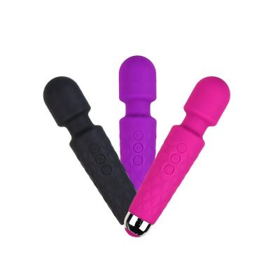 China Real Touch Feeling 20 Vibration Modes Self Massage Stick 8 Vibrations Ship Massager Adjustable Soft Silicone Wand Skin-Friendly Factory Wholesales for sale