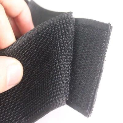 China 20MM-300MM Black and White Elastic Loop Hook and Loop Fastener in 100% Nylon Material for sale