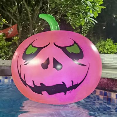 China Eco-Friendly PVC (0.18mm) 2021 New Eyeball Pumpkin Halloween Balloons RGB Halloween Light Up Balloons Halloween Decorations Balloons For Party Garden Bar for sale