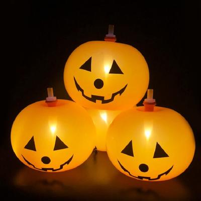 China Halloween/Thanksgiving/Easter 20 Packs Pumpkin LED Light Up Balloons For Halloween Party Decorations Pump Led Balloon Wholesale Included for sale