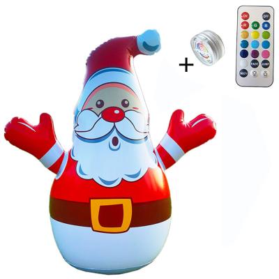 China Christmas Indoor Outdoor Inflatable Santa Claus Advertising Inflatables Yard Decoration Small Luxury Blow Up With RGB LED Lights Outdoor for sale