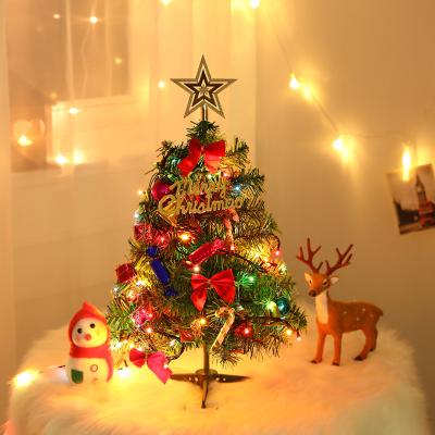 China 50cm Small Christmas Table Decor Ornaments Led String Lights Mini Slim Christmas Tree Decoration for sale