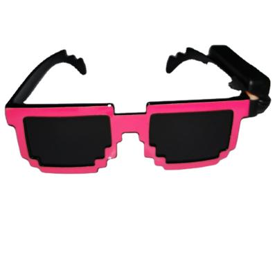 China PET 2022 Promotional PVC Frame Lit Growing In Dark Flashing Lights Luminous Glasses Led Mosaic Party Sunglasses for sale