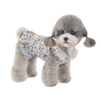 China New viable wholesale customization pet clothing spring summer sweet dog printed floral dress for sale