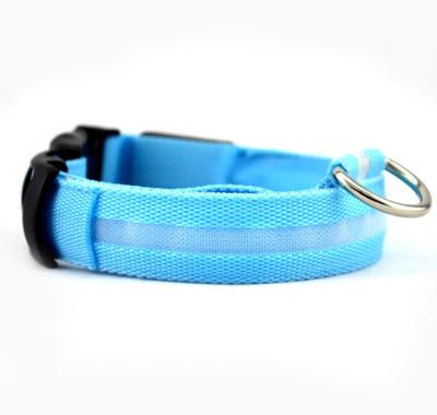 China Night Safety Padded Flashing Glow in the Dark Nylon Pet Leash LED Dog Collar for sale