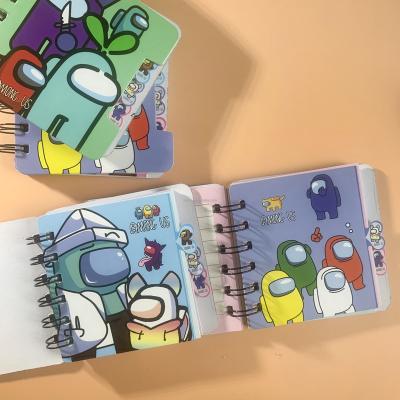 China Custom Painted Self Adhesive Cartoon Planner Colorful Mini Hardcover Pockets Journals Paper Notebooks for sale