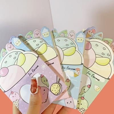 China Factory cartoon ice cream memo pad korea self adhesive shaped colorful sticky notes set for sale