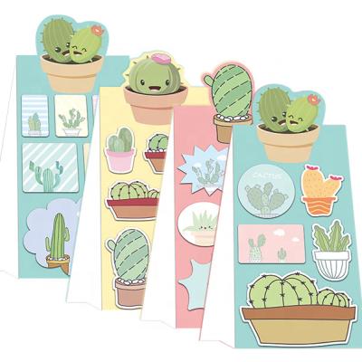 China 2022 self adhesive hot sale cactus cartoon cute sticky notes kawaii posted it notes stationery for sale