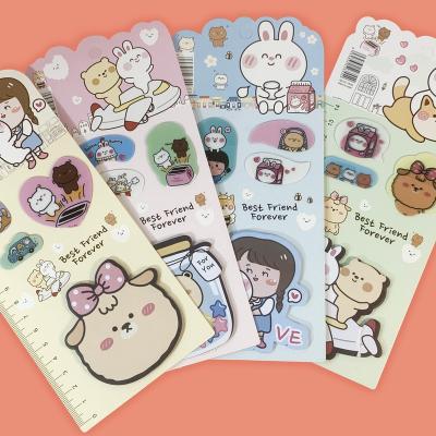 China Self-adhesive kawaii custom korean animal stationary set bear cartoon sticky notes for students for sale