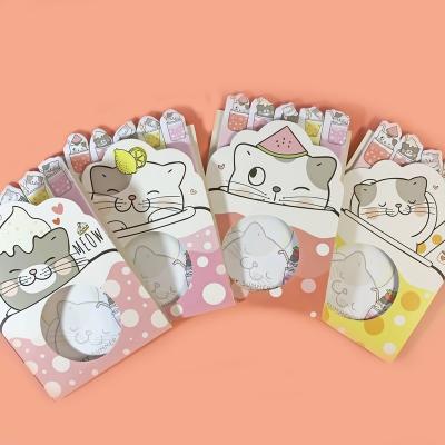 China New design fruit cat cartoon cute animal self-adhesive stationary notepad kwaii students sticky notes for sale