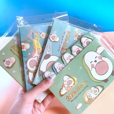 China 2022 new design golden avocdo kawaii cute self-adhesive cartoon stationery sticky notepad notes students for sale