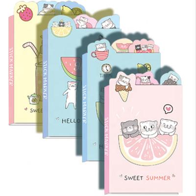 China Self-adhesive student kawaii cat cartoon folding notepad pocket notepad stationary sticky note set for sale