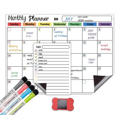 China Custom Printed Education.Training.Office Weekly Planner Magnetic Whiteboard Calendar for Fridge Marker Ink Printing Erasable Mini Magnetic Whiteboard A4 for sale