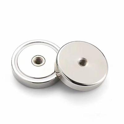 China Industrial Magnet D32x7mm/D32x8mm Round NDFEB Magnet Neodymium Pot Magnet With Heavy Duty Countersunk Hole for sale