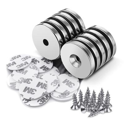 China Industrial Wholesale Permanent Strong Round Neodymium Disc Neodymium Countersunk Hole Neodymium Magnets for sale