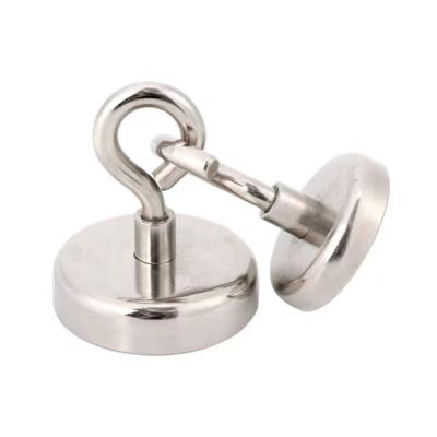 China Strong Magnetic Power Strong Pull Force Around Neodymium Fishing Pot Base Magnet With Screw Thread Countersunk Pot Magnet With Hole for sale