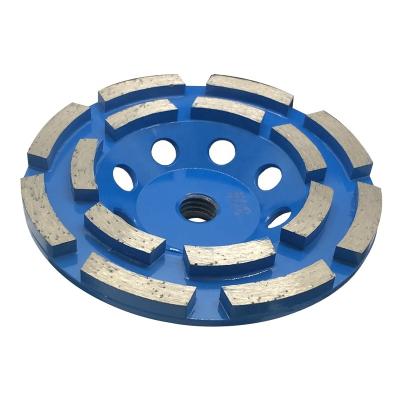 China High Efficiency Double Row Silver Welded Diamond Cup Wheel For Concrete for sale