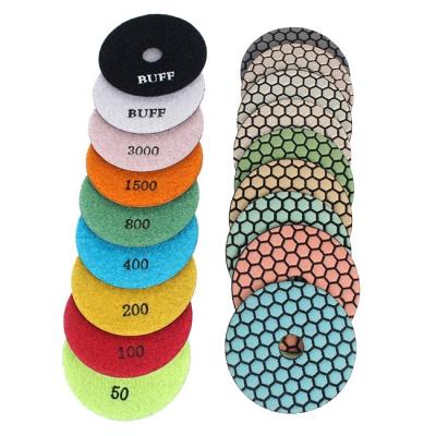 China Stones Dry Use For Marble Granite And Concrete 4 Inch Diamond Polishing Pads for sale