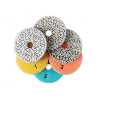 China Stone Polishing 100mm Genuine Shine 3 Step Granite Marble Polishing Pads for sale