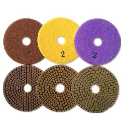 China Wet For Granite Polishing 100mm Good Quality Hot Sales 3 Steps Use Granite Wet Polishing Pads, Abrasive Discs for sale