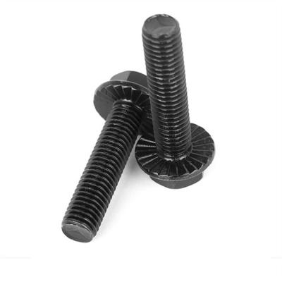 China Stainless Steel Flange And Hex Nut Din 6921 Carbon Steel Washer Grade 4.8 Black Oxide Flange Bolt 6.8 8.8 10.9 12.9 for sale