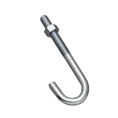 China China stainless steel manufacturer m16 m3 stainless steel j hook bolt with nut for sale