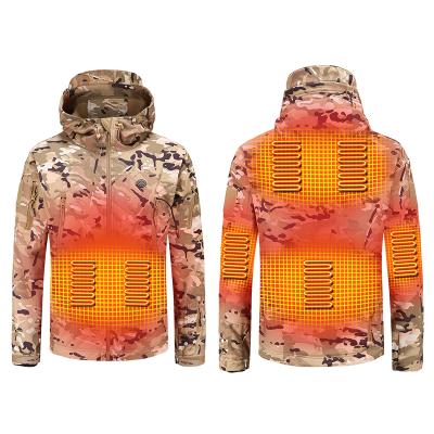 China Men Breathable Winter Camouflage Jacket Heated Battery USB Heated Coat for sale