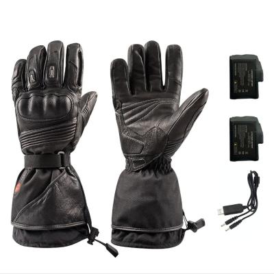 China Outdoor Sports 7.4V Battery Heated Gloves Winter Motorcycle Waterproof Cycling Gloves Heated Ski Outdoor Gloveses for sale