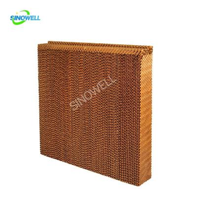 China Grows Greenhouse and Poultry Farm Cellulose Evaporative Cooling Protection Honey Comb Wet Curtain Cooling Wall with Aluminum Frame for sale