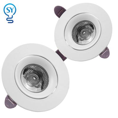 China Contemporary 2.5inch Recessed COB Ceiling Hotel Indoor Round Down Light Anti-Glare LED Potlight Downlight for sale