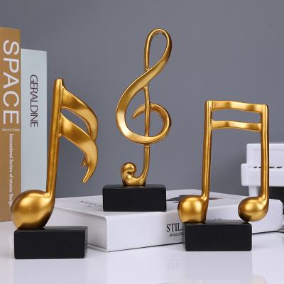 China Minimalist Resin Musical Notes Ornament Home Furniture Decorations Crafts Desktop Artwork 3 Colors for sale