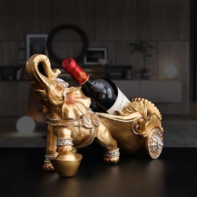 China Luxury Modern Wine Rack Elephant Wine Rack Ornament Resin Christmas Gifts Opens Home Decoration for sale