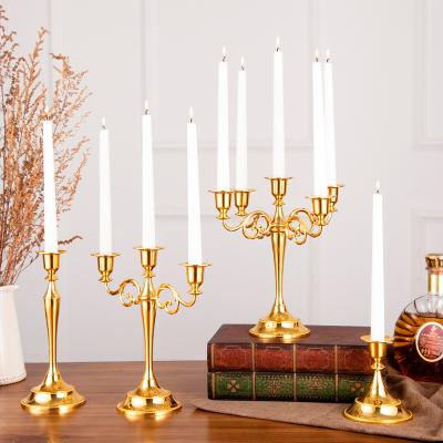 China European antique candlestick candle holder to marry romantic decoration dining room table metal candlestick for sale