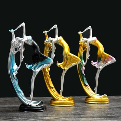 China Minimalist European girl resin crafts decoration home office ornaments creative dancing illustration for sale